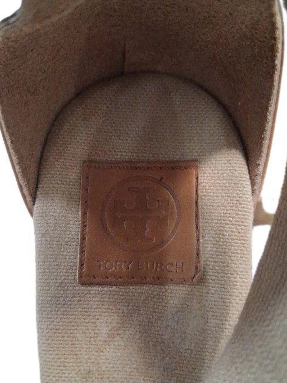 Tory Burch Brown Crisscross Wedge Espadrille Sandals